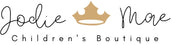 Logo of Jodie Mae Children's Boutique with a gold crown on a white background